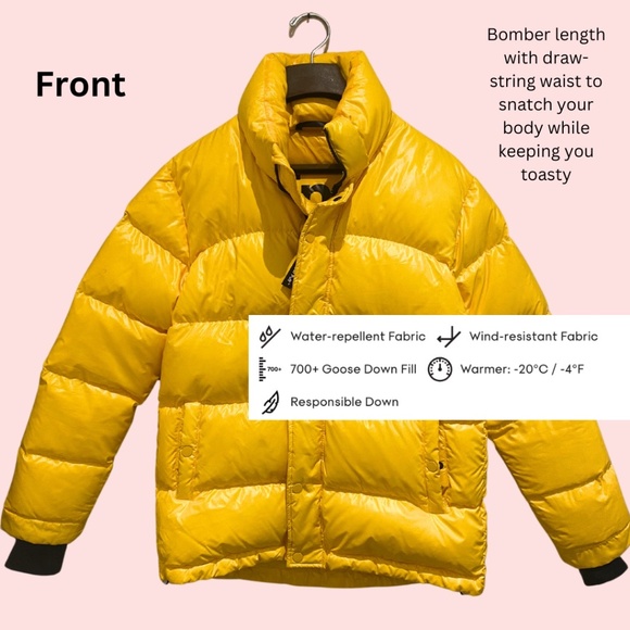 Glossy TNA Yellow Super Puff with Hood (Like-New) - Picture 3 of 8